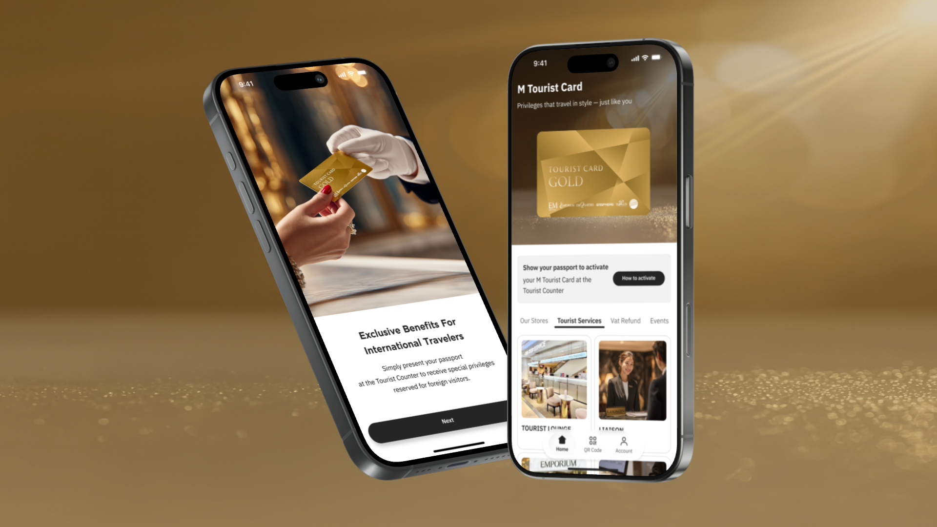 M Tourist Gold card mobile app preview